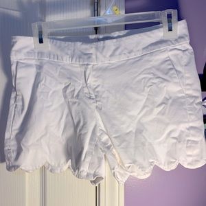Crown and Ivy White Scalloped Shorts